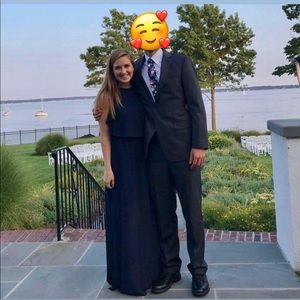 Navy chiffon maxi dress